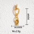 Detailed view of golden 18K brass jewelry clasp with 48mm length and CZ stone inlay - Gold Multi-ring Connector