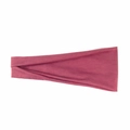 Elastic wide sports headband in deep burgundy knit fabric for yoga and running - Bean Paste Red
