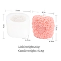 3D-Herz-Rose Silikonform für DIY Kerzen mit Love-Gravur und detaillierten Maßen - Rosenkerzenform - LOVE