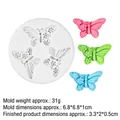 Stampo rotondo in silicone a farfalla con ali floreali e campioni in rosa verde e blu - Modello 1-B864 / Grigio