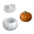 Translucent silicone pumpkin jar mold with dimensions for DIY resin storage boxes - Pumpkin Storage Box (Base + Lid) / White