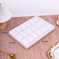 White 18-compartment jewelry tray dimensions showing 35.1cm x 24.1cm x 2.9cm size - 35*24 Tray 18 Grids