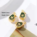 18K gold-plated avocado pendant with green crystals and 16mm height for DIY jewelry - Style 14 Emerald Zircon Avocado