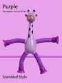 Purple suction cup giraffe robot toy with flexible telescopic tubes, 15x3.5x18.5cm - Purple Giraffe (No Light)