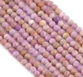 Faceted natural violet stone beads for DIY jewelry making with brown and orange mineral spots - Phosphosiderite