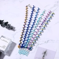 Set of 6 colorful gradient spiral hair styling tools for girls with blue bead charms - 4# Blue (Set of 6)