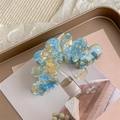 Pince à cheveux en acétate bleu et doré sur un plateau décoratif de style chic - 3,0 mm d'épaisseur Bleu Coloré
