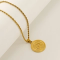 Collier signe du zodiaque Cancer en acier titane plaqué or 18K avec chaîne torsadée - Cancer