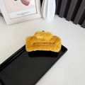 Chic square yellow plush hair claw clip for women's autumn winter hairstyle styling - Large Ginger Yellow (approx. 12cm)