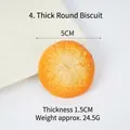 Golden PVC realistic cookie keychain model, 5cm diameter round biscuit food pendant - Thick Round Cookie Model