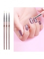 3pcs rose gold nail art liner brushes with fine tips for detail drawing and line work - Silver Aluminum Tube Painting Brush / 3pcs
