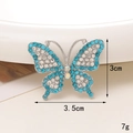 Detail showing dimensions and 7g weight of blue and white butterfly rhinestone charm - D1617-Blue Butterfly