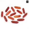 Twelve natural red agate double-pointed hexagonal crystal columns for DIY accessories - Red Agate