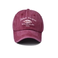 Close-up of J'adore Forever and Badblood logo embroidery on washed cotton baseball cap - Adjustable / 1991 Wine Red