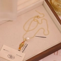 Gouden koi vis hanger ketting met witte parel en groen emaille van roestvrij staal - Rood en Groen Geverfde Vis Hanger (1#)