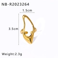 18k gold plated stainless steel irregular hollow open star ring measuring 3.5cm by 1.5cm - Irregular Streamline Hollow Style (NB-R2023264) / Gold