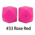 Perline ottagonali in silicone rosa rosso da 17mm per catenelle portaciuccio fai da te - 33# Rosso Rosa