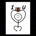 Tiger eye heart stone on a creative I love U greeting card for gift decoration - Tiger's Eye