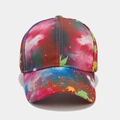 Detailed view of galaxy print baseball cap featuring vibrant cannabis leaf embroidery - Adjustable / 3# (Starry Sky Leaf)