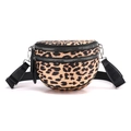 Trendy leopard print crossbody bag with dual zippers and adjustable wide strap - Leopard Print