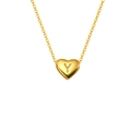 Collier avec pendentif en forme de cœur doré brillant avec la lettre Y gravée - Lettre Y (S-P143-Y)