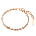 Bracelet chaîne serpent en or rose élégant avec fermoir homard et chaîne d'extension - Or Rose (KB154961-KFC)