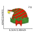 Detailed view of elf hat Christmas patch with size measurements 5.6cm by 6.3cm - Christmas Patch 1# (Elf Hat)