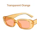 Retro small square sunglasses in transparent orange finish with minimalist style - Transparent Orange
