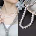 Polished stainless steel heart locket pendant necklace in silver finish for DIY photos - Pearl Necklace