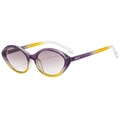 Cat eye sunglasses with gradient purple frame and tinted lenses for UV protection - Purple Yellow Gradient (Gradient Lens)