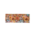 Bohemian floral stretchy headband with sunflower and daisy prints in orange and dark green - Orange Green Sunflower