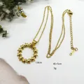 Golden hollow star circle pendant necklace in 18K gold plated stainless steel - Star Ring Style