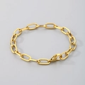 Minimalist gold paperclip chain bracelet with polished finish and lobster clasp - 17cm / Paperclip Chain 6mm