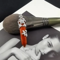 Natural red stone hexagonal pillar pendant with silver floral metal wrap and ring detail - Red Jasper (Pendant Only)