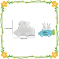 Stampo in silicone coniglietto su auto carota con testo Happy Easter e dimensioni - Coniglio in Auto Carota