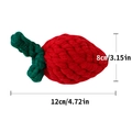 Strawberry cotton rope chew toy for dogs with 12cm length and 8cm height size - Knot Strawberry Toy