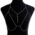 Cadena corporal plateada multicapa con borlas de diamantes de imitación para la playa - ZW2710 Cadena de cuerpo Plata