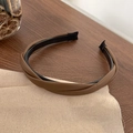 Vintage brown leather padded headband with non-slip tooth design for women hair styling - Brown Leather Braid