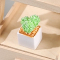 Miniature green cactus in a white square pot for dollhouse and micro landscape decor - No. 3 Square Pot Cactus