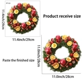 Size comparison chart for Christmas wreath glass sticker showing 29cm shipping dimensions - JDT-A24 Candle & Dried Fruit Style