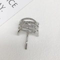 Eleganter silberner Metall-Haarmanschette mit Webmuster und passender Haarnadel - Mehrschichtiges Verflochtenes Design (10#) / Silber #10