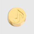 Ciondolo nota musicale dorato per creazione gioielli con finitura lucida 14k - Nota musicale / Oro