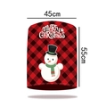 Buffalo plaid Christmas chair cover with snowman print and Merry Christmas text - Oxford Single/Snowman Buffalo Plaid