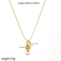 Collana in acciaio inossidabile dorato con ciondolo a conchiglia e perla da donna - Forma di Conchiglia (TN3462)