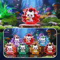 Fantasy Nine-Tailed Fox incense burner blind box in a translucent glitter resin finish - M381 Rainbow Sand Fox Box 6 / Full Box Set