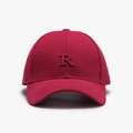 Casquette de baseball bordeaux structurée avec lettre R brodée en sergé de coton premium - Réglable / Bordeaux
