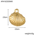 Baroque style golden shell sea turtle heart pendant made of durable stainless steel - Gold Large Shell (AP41625D0W0)