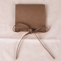 Microfiber suede jewelry gift pouch in dark brown color with long strap closure - Thickened Microfiber Bow Tie (Coffee) / 8x8cm