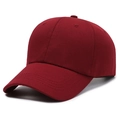 Casquette de baseball rouge foncé en coton sergé au design minimaliste et uni - Réglable / Rouge