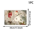 Détail du set de table de Noël 44x29,5cm avec motif bonhomme de neige et Père Noël - 1 Pièce